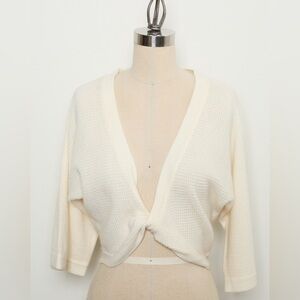 Deep V Neck Short-sleeve Crop top 100% Cashmere[NEW]